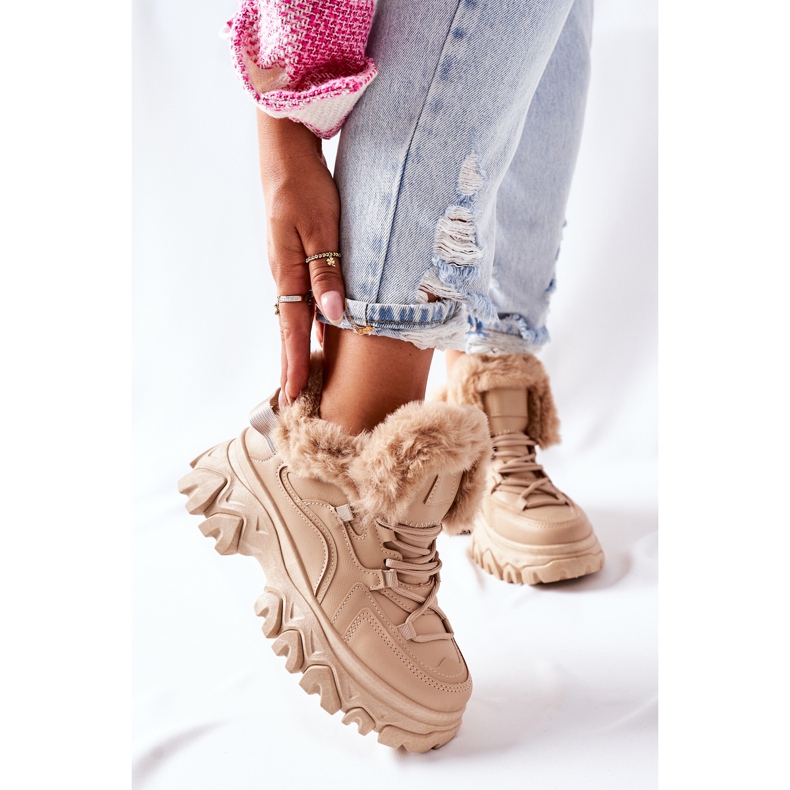 BM Beige varma stövlar för kvinnor Limerick kaki 2