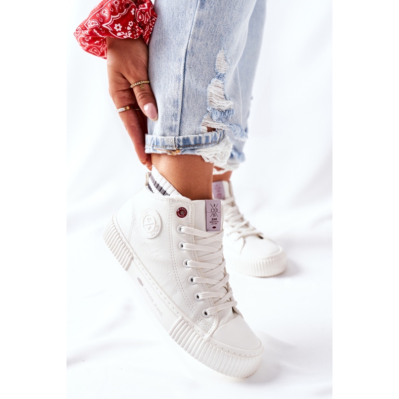 Kvinnors sneakers Cross Jeans High White II2R4022 vit 2