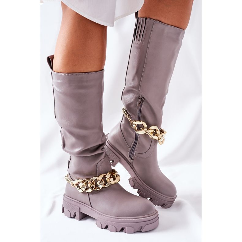 PB1 Höga Cecina grå stövlar 1