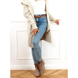 Cowboystövlar för kvinnor beige 99-65 Taupe 1