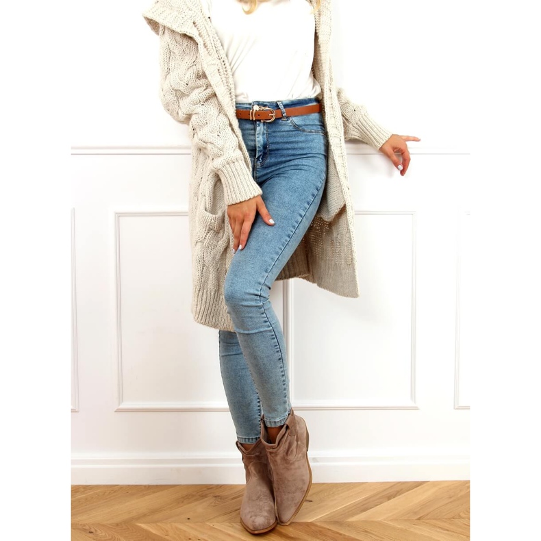 Cowboystövlar för kvinnor beige 99-65 Taupe 1