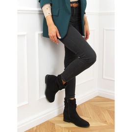 Svarta stövlar på en dold kilklack D7568 Svart 2