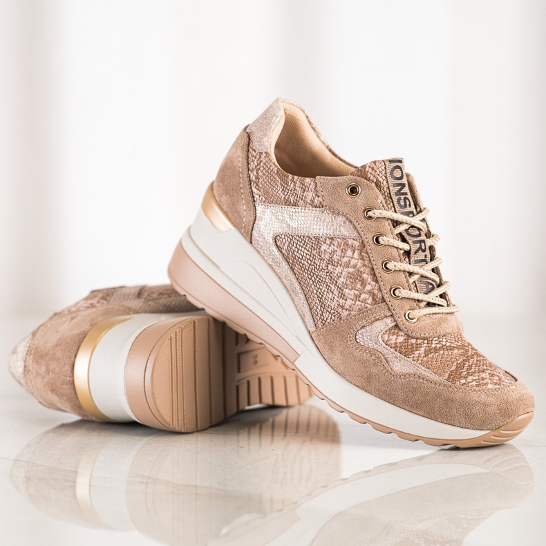 VINCEZA mocka sneakers beige 1