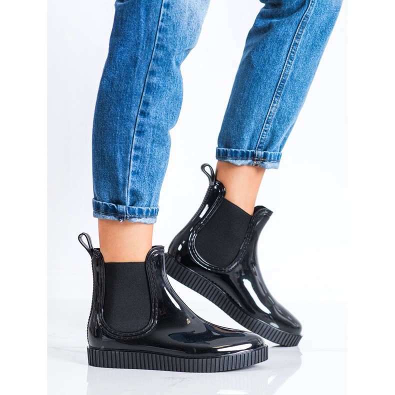 SHELOVET Lackade galoscher på plattformen svart 2