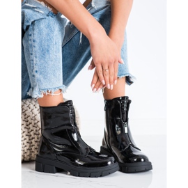 Lackade S. Barski dragkedjepåsar svart 1