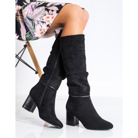 M.Daszyński Eleganta stövlar på ett inlägg svart 1