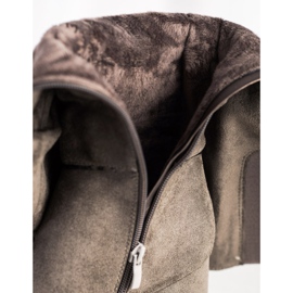 M.Daszyński Eleganta stövlar på ett inlägg grå 1