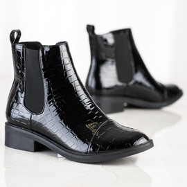 Goodin Lackerade Jodhpur -stövlar Ormtryck svart 1