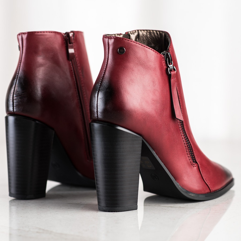 SHELOVET Maroon Booties I Spitz röd 1