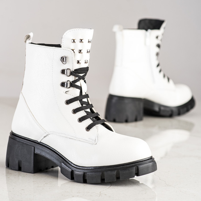 SHELOVET Trendiga arbetare med dubbar vit 1