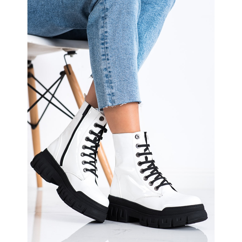 SHELOVET Varma stövlar med ekoläder vit 1