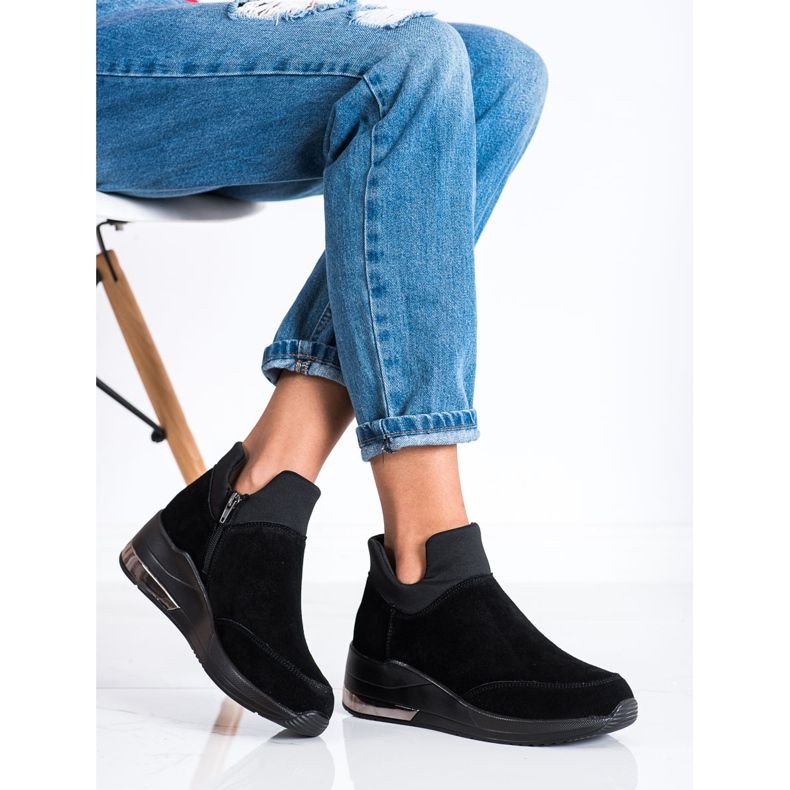 Filippo Läderskor på en dragkedja svart 2