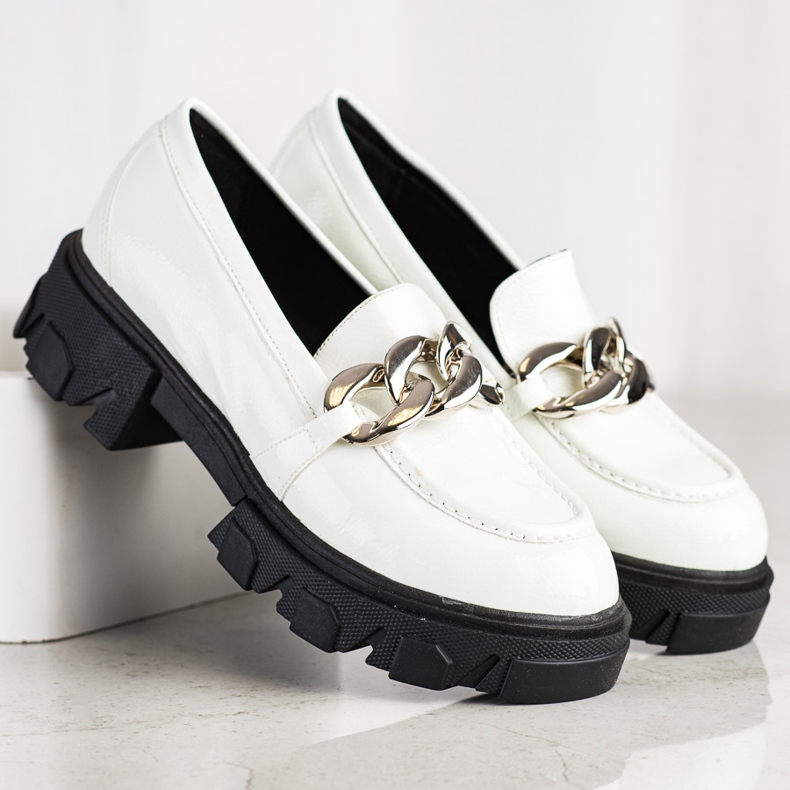 SHELOVET Trendiga vita loafers 2