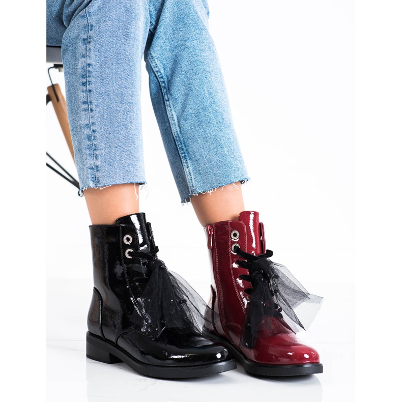 Eleganta snörning VINCEZA stövlar svart 2