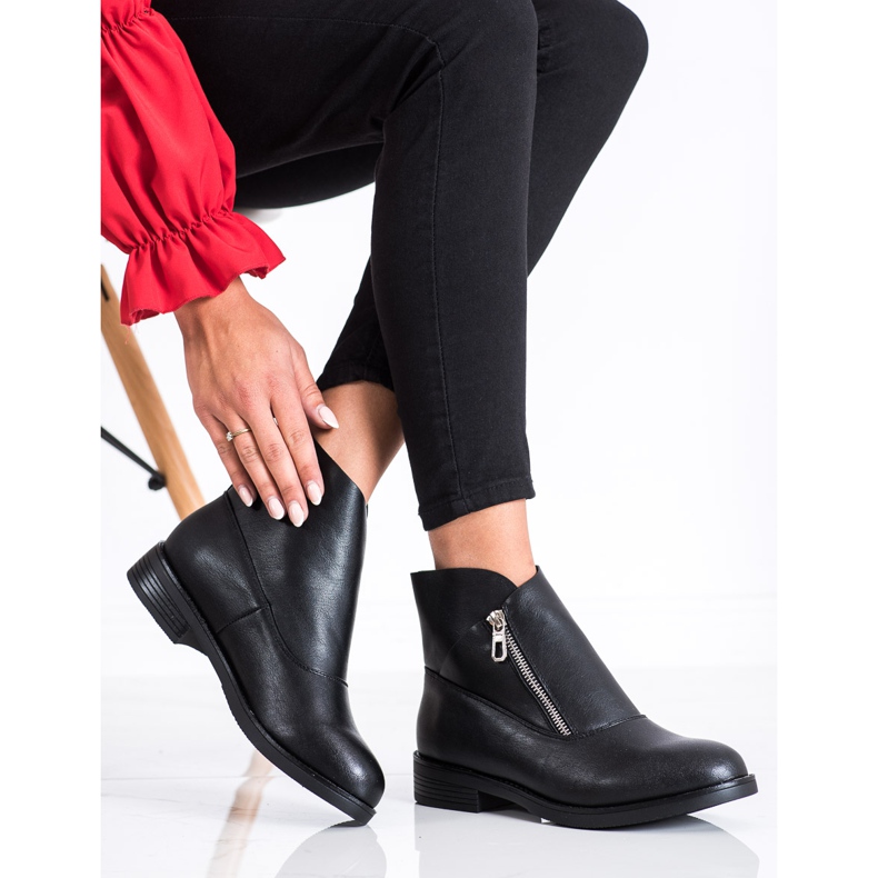 SHELOVET Svarta stövlar på en dragkedja 2