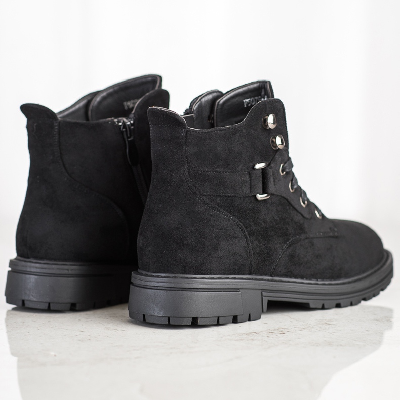 SHELOVET Snörskor i mocka svart 2