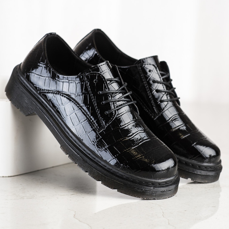 Filippo Läderskor med ormtryck svart 1