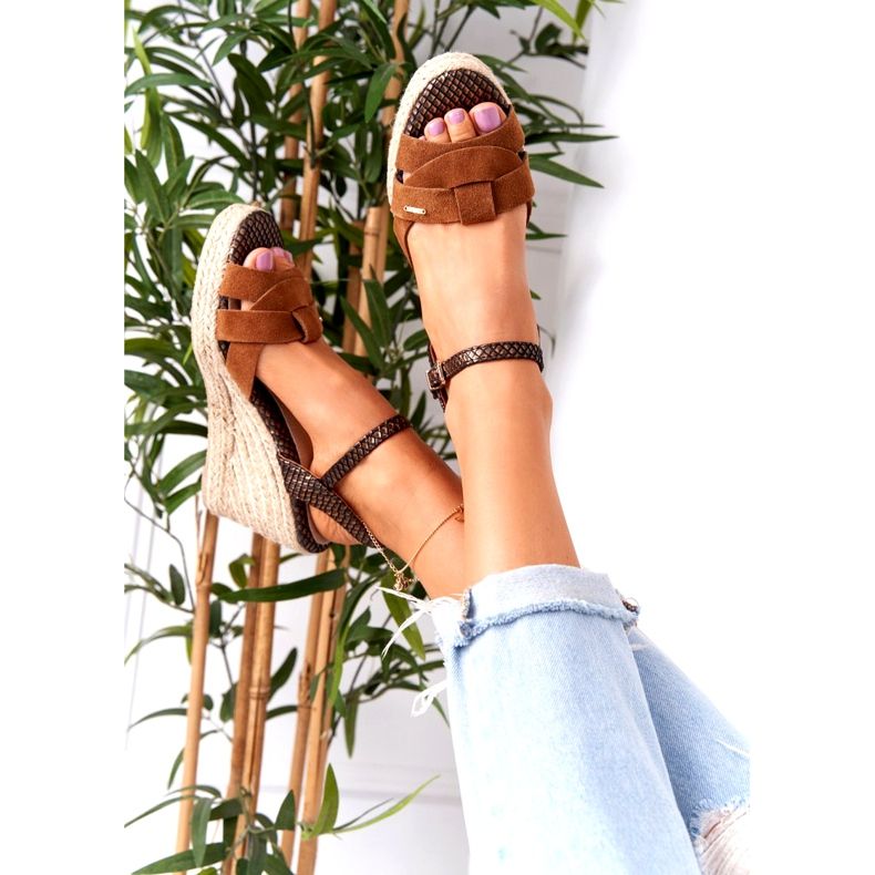 Läder Wedge Sandaler Big Star HH274377 Brun 1