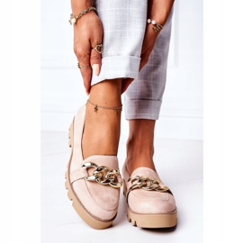 Mocka loafers Lewski Shoes 3040 Cappuccino beige gyllene 5