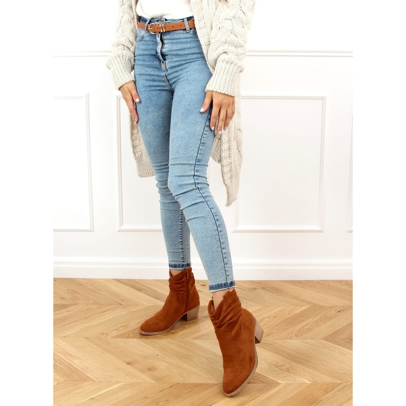 Lågklackade stövlar camel Z1165 Camel brun 2