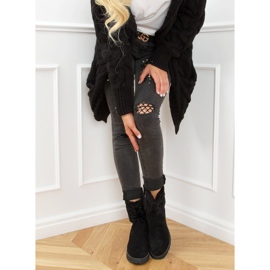 Stövlar på en dold kil svart KL-711 Svart 2