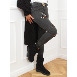 Stövlar på en dold kil svart KL-711 Svart 1