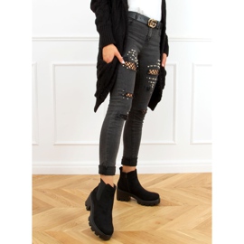 Svarta Chelsea -stövlar med tjocka sulor CH19201 Svart 1