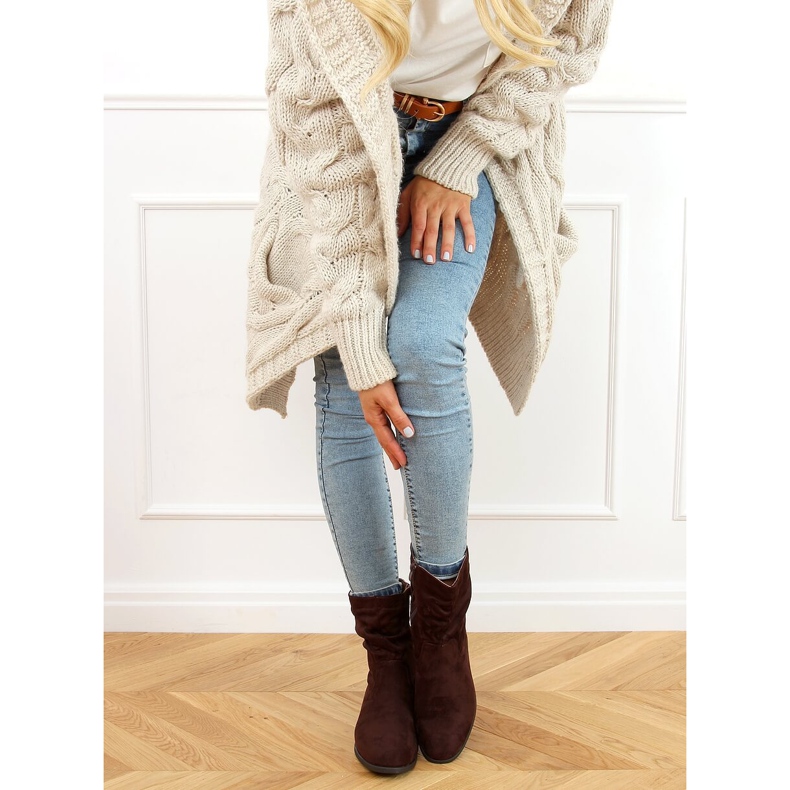 Platta stövlar med bruna tofsar B0-330 Brun 1