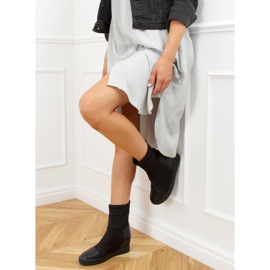 Black Sock wedge boots svart HQ887 Black 2