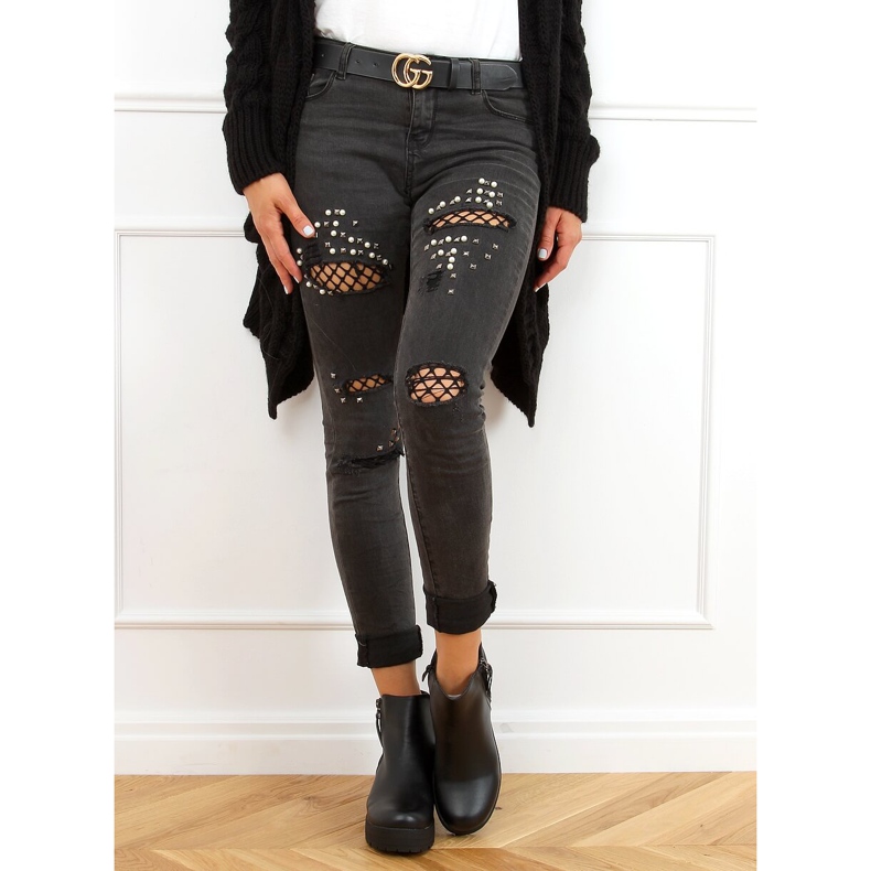 Svarta stövlar med tjocka sulor 9B1053 Svart 1