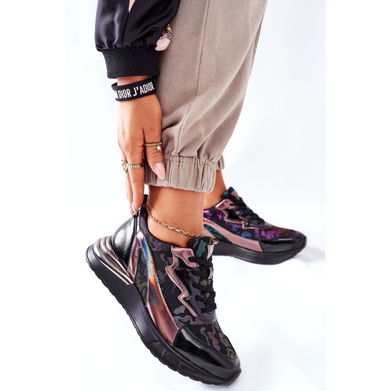 Vinceza Kvinnors sportskor Sneakers Svart Multi Buckland 2