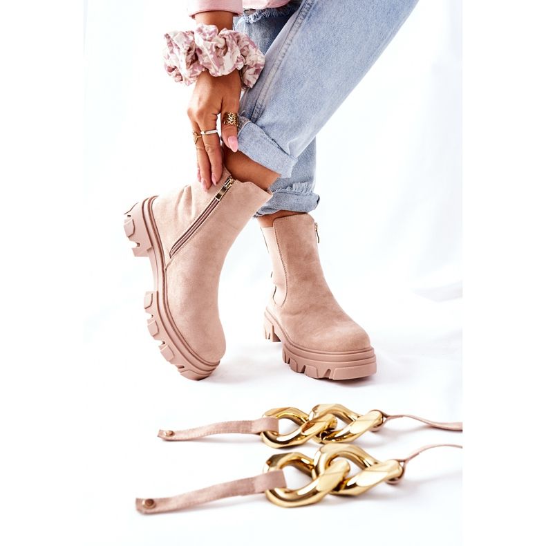 S.Barski Kvinnors varma stövlar Jodhpur stövlar Beige Visione 1