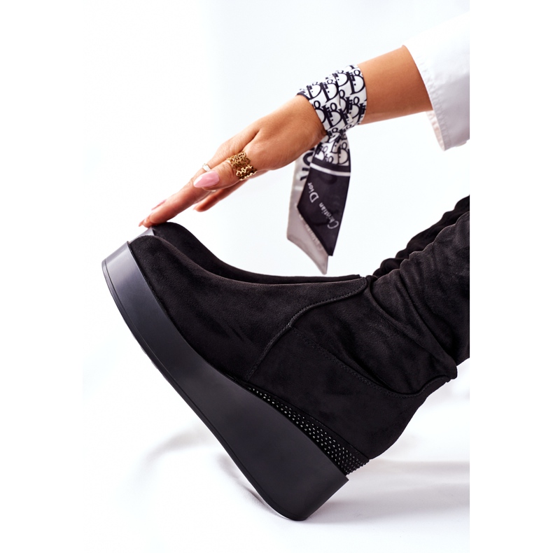 S.Barski Suede Wedge Boots S. Barski Black Celina svart 1