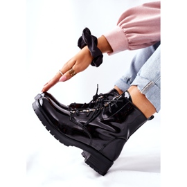 S.Barski Kvinnors stövlar lackerade svart Maniana 1