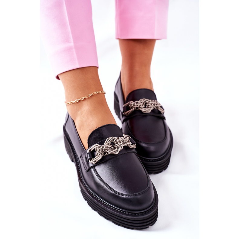 Dam Loafers Läder Loafers Svart Laura Messi 2383 1