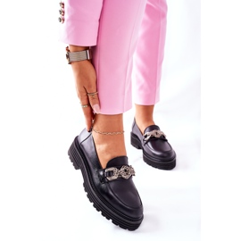 Dam Loafers Läder Loafers Svart Laura Messi 2383 2