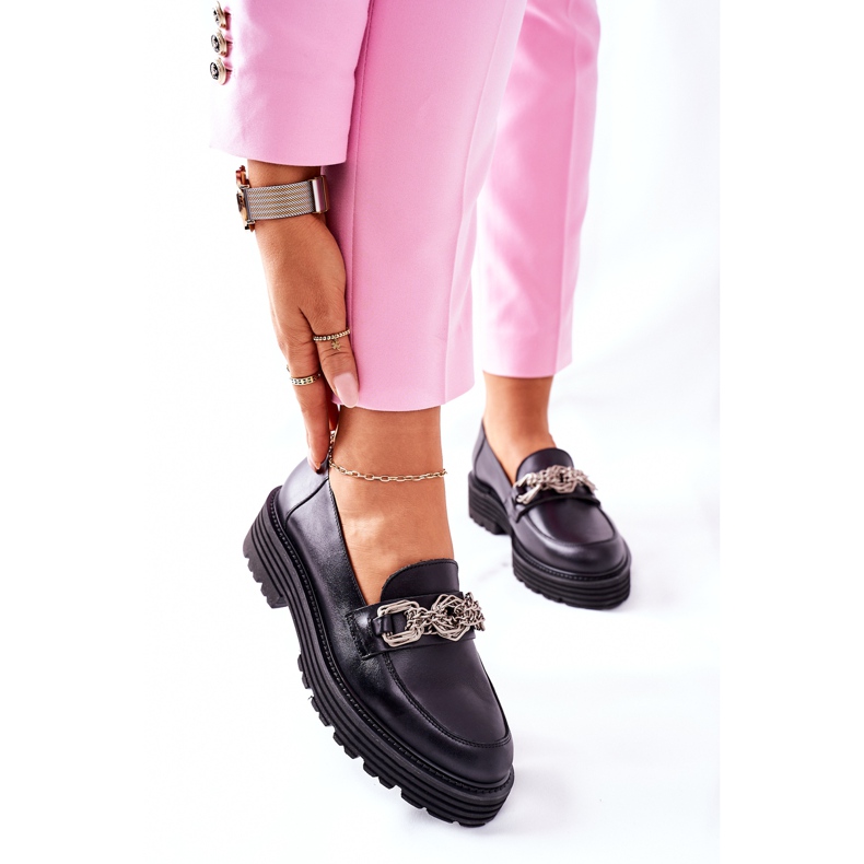 Dam Loafers Läder Loafers Svart Laura Messi 2383 2