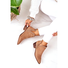 Openwork stövlar med utskärningar, Camel Western beige 1