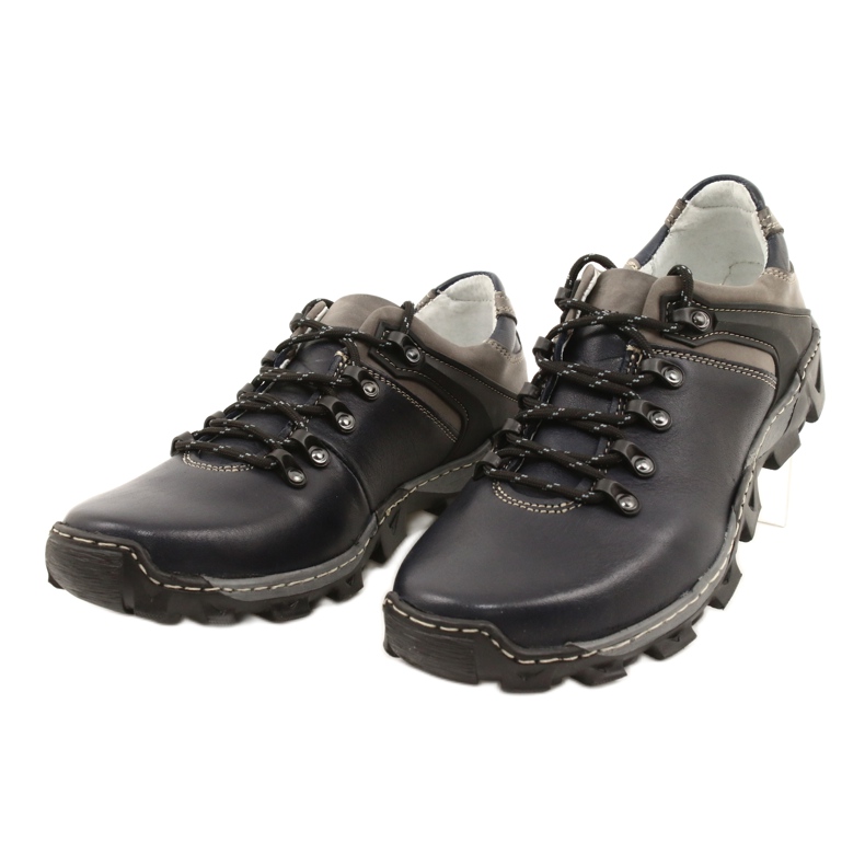 Bednarek Polish Shoes Herrskor för vandring 116 marinblå grå 2