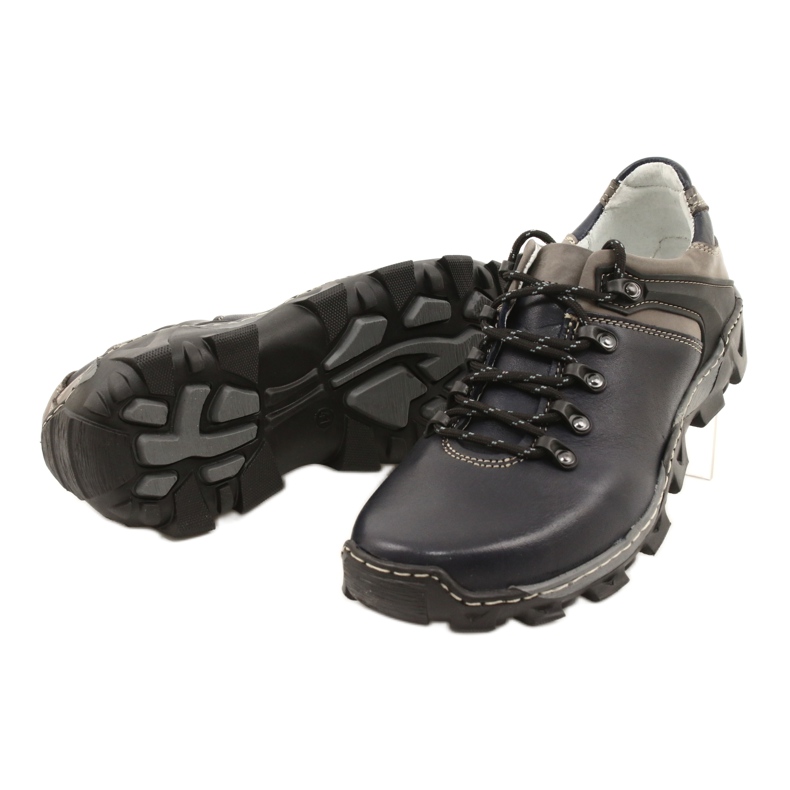 Bednarek Polish Shoes Herrskor för vandring 116 marinblå grå 3