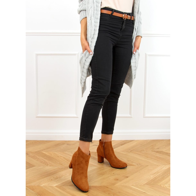 Klassiska höga klackar kamel E2165 Camel brun 2