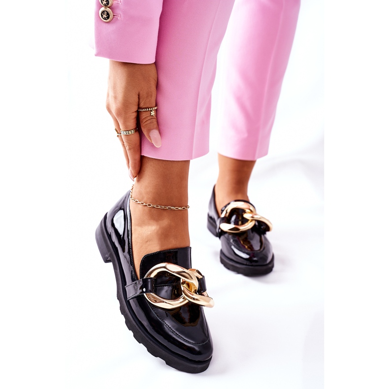 Läderskor Nicole Lacquered Black 2665 svart 2