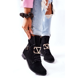 Svarta stövlar för mocka för kvinnor Nicole 2676 2