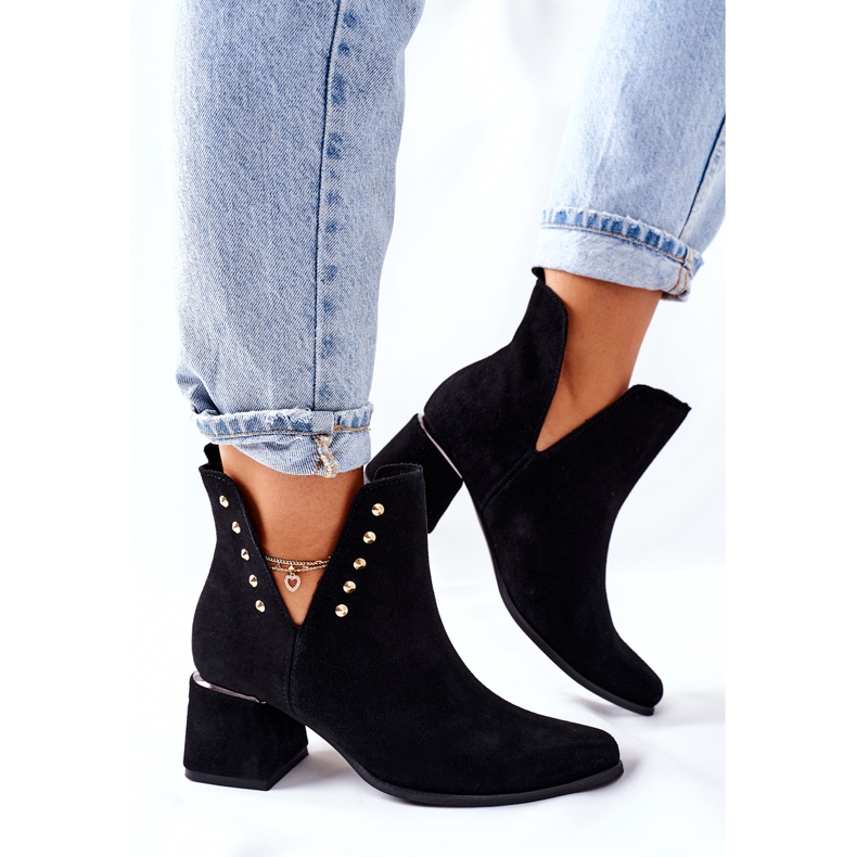 Lewski Shoes Mockaskor för kvinnor med utskärningar Lewski Black 3074 / B svart 2