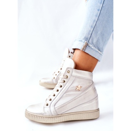 Lewski Shoes Kvinnors sportläderskor Lewski Golden 3079 gyllene 1