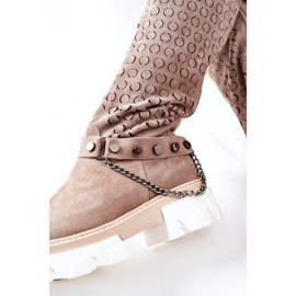 Lewski Shoes Läderstövlar för kvinnor Lewski Cappuccino mocka 2866 brun 1