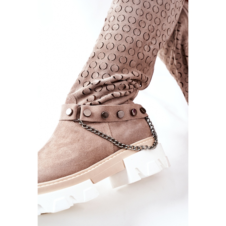 Lewski Shoes Läderstövlar för kvinnor Lewski Cappuccino mocka 2866 brun 1