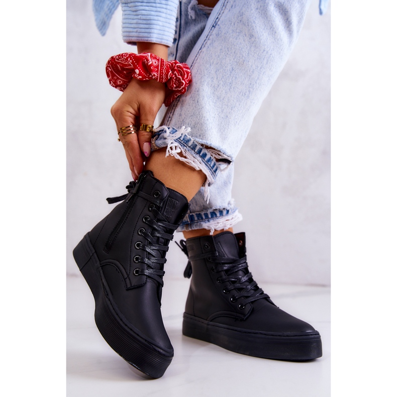 Kvinnors höga sneakers Big Star II274096 Svart 2