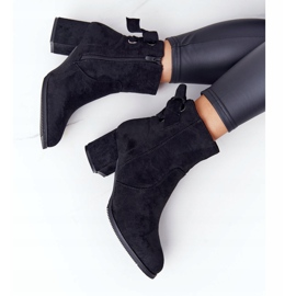 PJ1 Kvinnors svarta varma stövlar på en häl Kayla 3