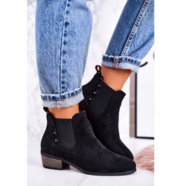 J. Star Kvinnors klassiska Chelsea stövlar mocka svart Walker stövlar 2